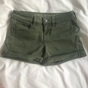 Green American eagle shorts
